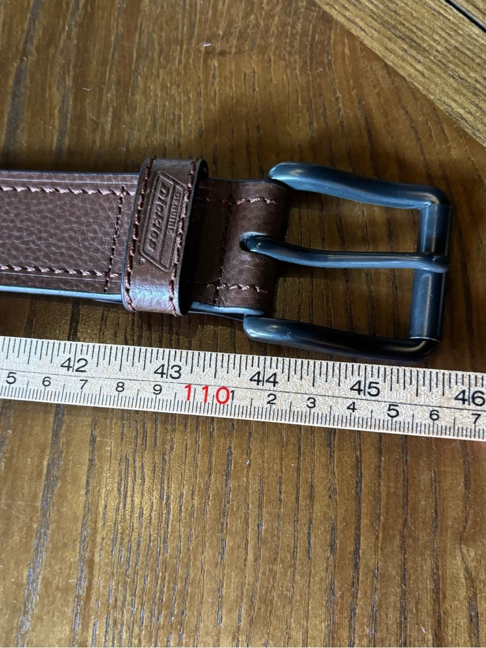 Dickies Genuine Leather Brown Belt Size 38 Matte Black Buckle 1.5” Wide